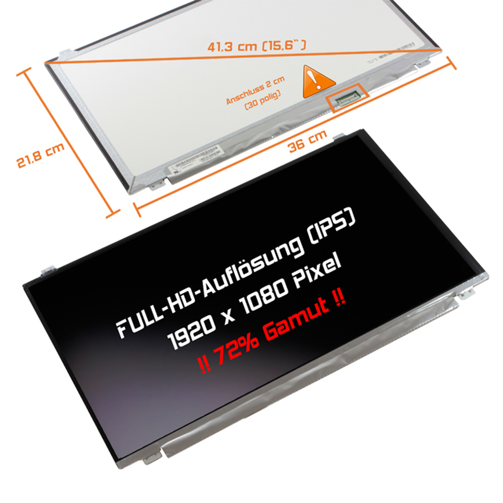 Laptiptop 15,6 LED Display matt passend für IPS 72% Gamut Asus ZenBook UX510 Serie Bildschirm Full-HD